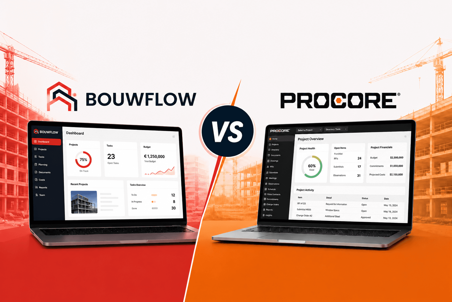 Bouwflow vs Procore: Welke Bouwsoftware is Geschikt voor Uw Bedrijf?