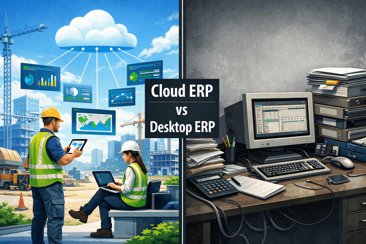 Cloud ERP vs Desktop ERP for Construction Companies